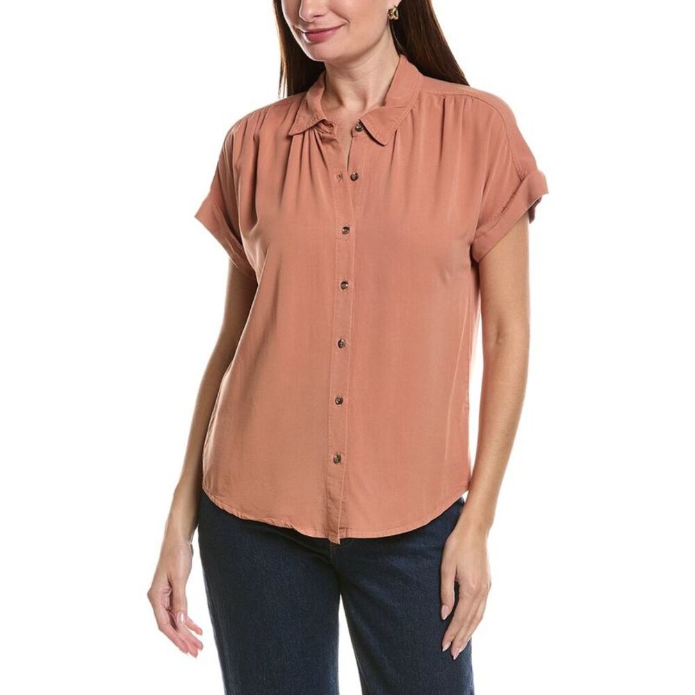 Xcvi Womens  Twill Rizzo Top, Orange